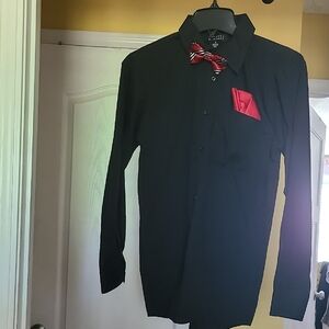 Black Shirt with Red Accents